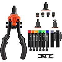 TACKLIFE 3 en 1 Pistola Remachadora- 11Pulgadas- 6 Tuerca de Remache Métricas (M3- M4- M5- M6- M8- M10) - 60 Tuercas- 5…